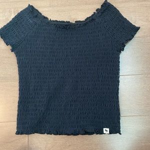 Abercrombie Black ruffle top